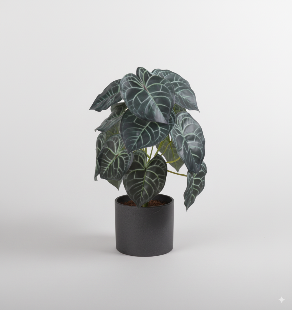 עלה אנתוריום ירוק כהה 13 ראשים 35 ס"מ