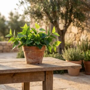 נופר מלאכותי עלים ירוקים