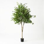 פיקוס בנימינה מלאכותי בעציץ שחור - 120cm