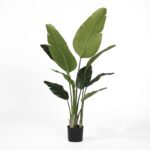 ציפור גן עדן מלאכותית בעציץ שחור - 120cm