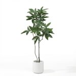 עץ כסף מאה דור מלאכותי בעציץ לבן - 120cm