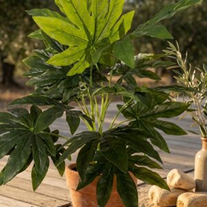 עציץ קטן עלה אדר מלאכותי