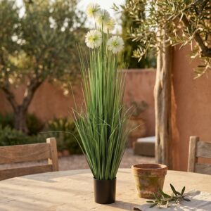 קנה דקורטיבי עם פרחי שמש מלאכותיים