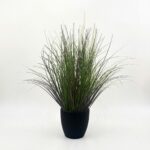 עשב נוי מלאכותי בעציץ שחור - צבעוני