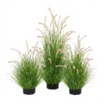 עשב נוי מלאכותי בעציץ שחור - 90cm