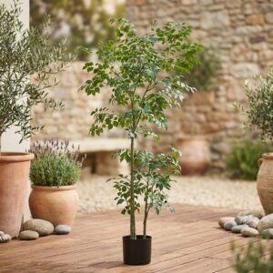 עץ מלאכותי ירוק בעציץ