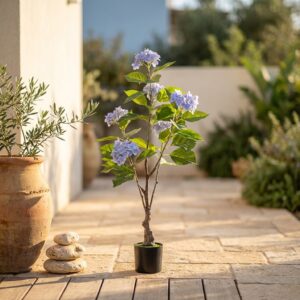 עץ הורטנזיה מלאכותי בעציץ