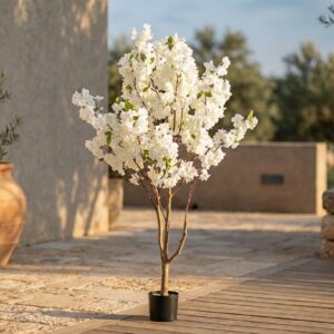 עץ דובדבן מלאכותי לבן