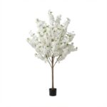 עץ דובדבן מלאכותי לבן - 120cm