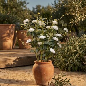 צרור פרחי ציפורן מלאכותיים עם עלים