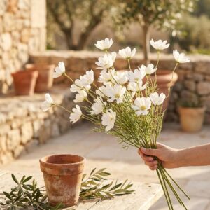 צרור פרחי קמומיל מלאכותיים