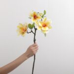 מגנוליה קערה מלאכותית 3 ראשים - צהוב