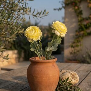 פרח ראנונקולוס מלאכותי צהוב