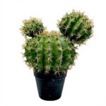 כדור קקטוס קוצים צהובים זוגי מלאכותי - 23cm