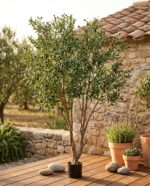 עץ זית מלאכותי בעציץ דקורטיבי