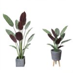 קלתאה מלאכותית עלים בורדו - 110cm