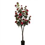 עץ וורדים מלאכותי - אדום, 60cm