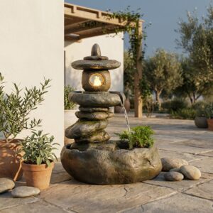מזרקת מים דקורטיבית אבני מגדל