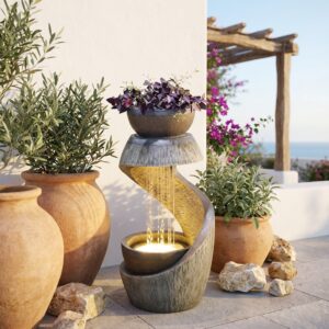 מזרקת מים דקורטיבית בצורת S