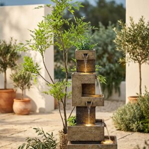 מזרקת מים מדורגת מרובעת