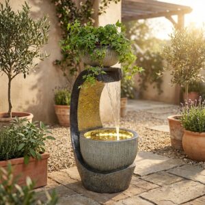 מזרקת מים דקורטיבית מבטון