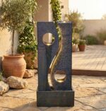 מזרקת מים מעגל כפול מוארת לגינה