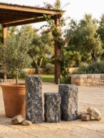 סט 3 אבני נוי גרניט אפור כהה