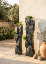 סט 2 עמודי אבן דקורטיביים