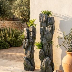 סט 2 עמודי אבן דקורטיביים