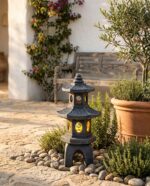 פנס גן אפור בסגנון יפני