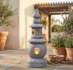 פנס גן אפור בסגנון יפני