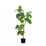 סינגוניום מלאכותי בעציץ שחור - ירוק אביבי, 120cm